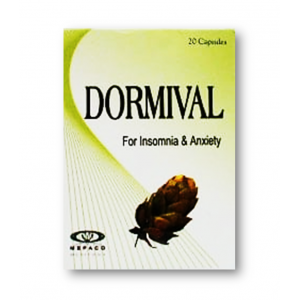 DORMIVAL FOR INSOMNIA & ANXIETY ( HUMULUS LUPULUS EXTRACT 25 MG + VALERIANA EXTRACT 100 MG ) 20 CAPSULES
